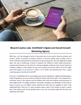Wizard Creative Labs- Smithfield’s Digital and Overall Growth Marketing Agency