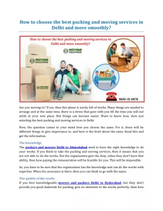 how to choose the best packing and moving