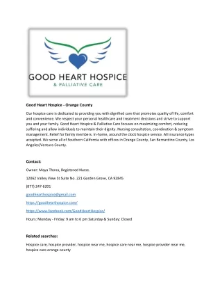 Good Heart Hospice - Orange County