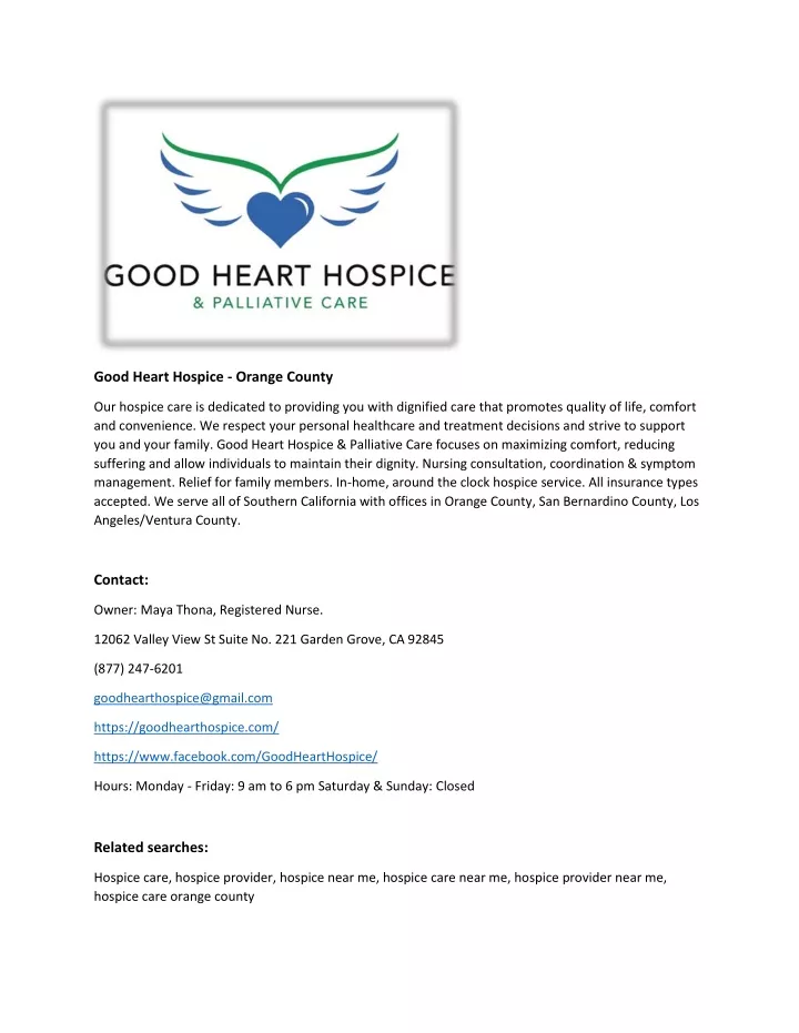 good heart hospice orange county