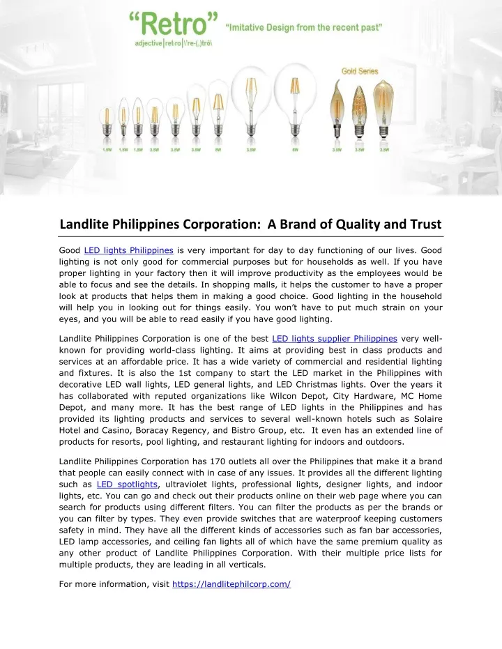 landlite philippines corporation a brand