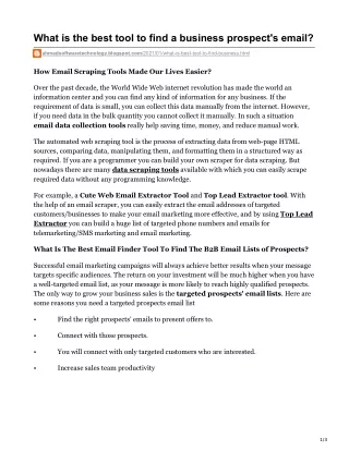 what is the best tool to find a business prospect