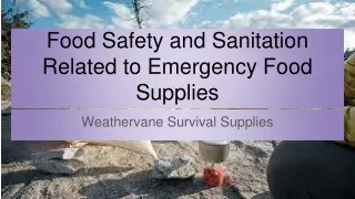 Food Safety and Sanitation Related to Emergency Food Supplies  - Jan 2021