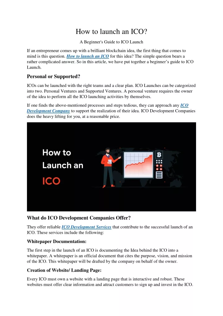 how to launch an ico
