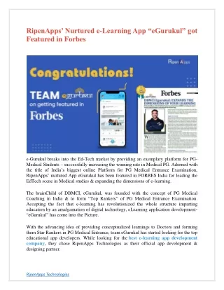 ripenapps nurtured e learning app egurukul
