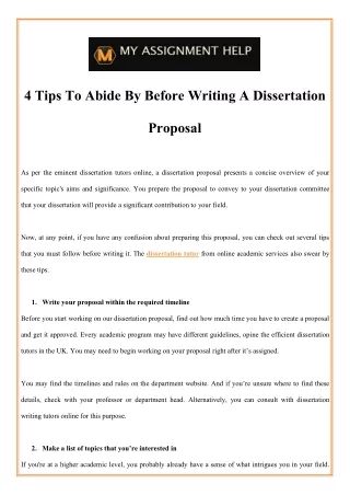 4 tips to abide by before writing a dissertation
