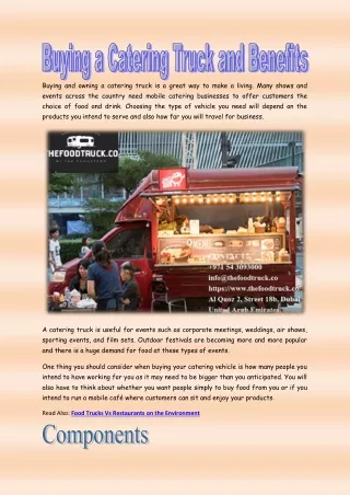 Buying a Catering Truck and Benefits