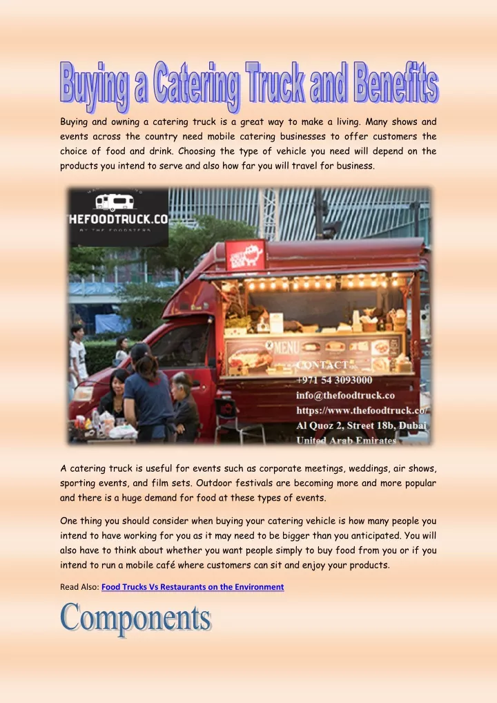 buying and owning a catering truck is a great