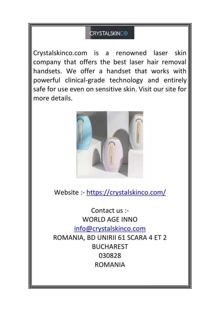 crystalskinco com is a renowned laser skin