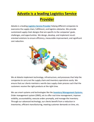 advatix is a leading logistics service provider
