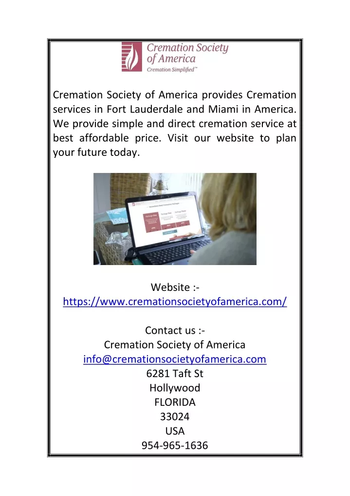 cremation society of america provides cremation