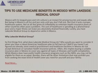 tips to use medicare benefits in mexico with lakeside medical group