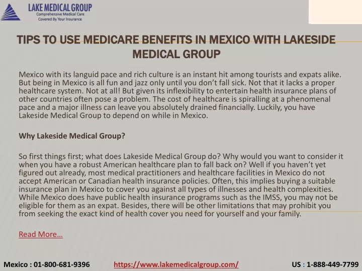 tips to use medicare benefits in mexico with lakeside medical group