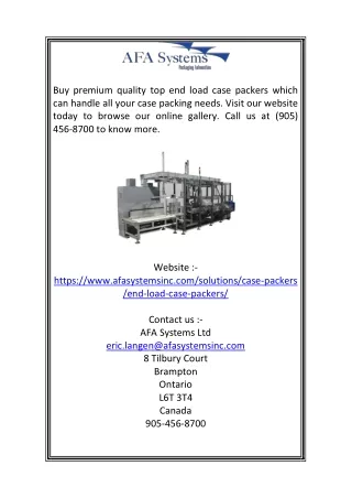 buy premium quality top end load case packers