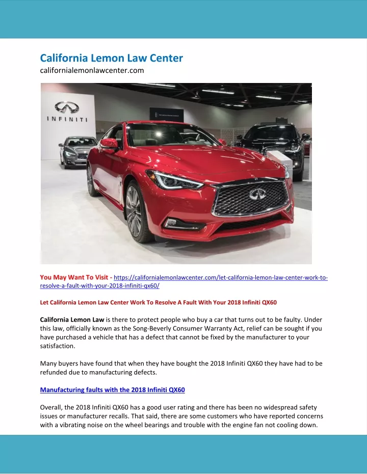 california lemon law center