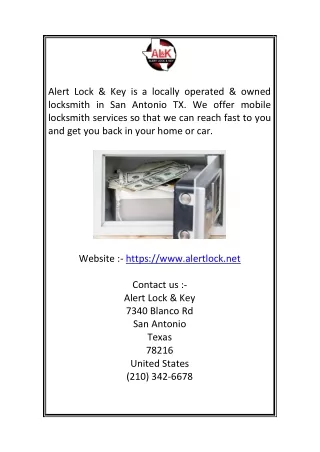 Find Locksmith in San Antonio TX | Alert Lock & Key