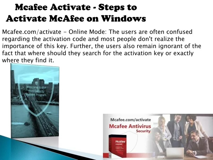 mcafee activate steps to activate mcafee