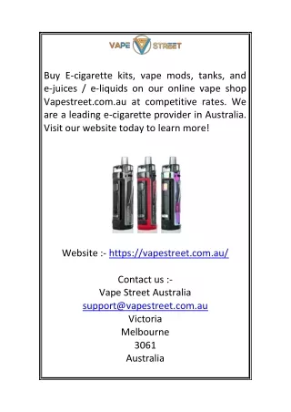 Buy E-cigarette Australia | Vape Street Australia