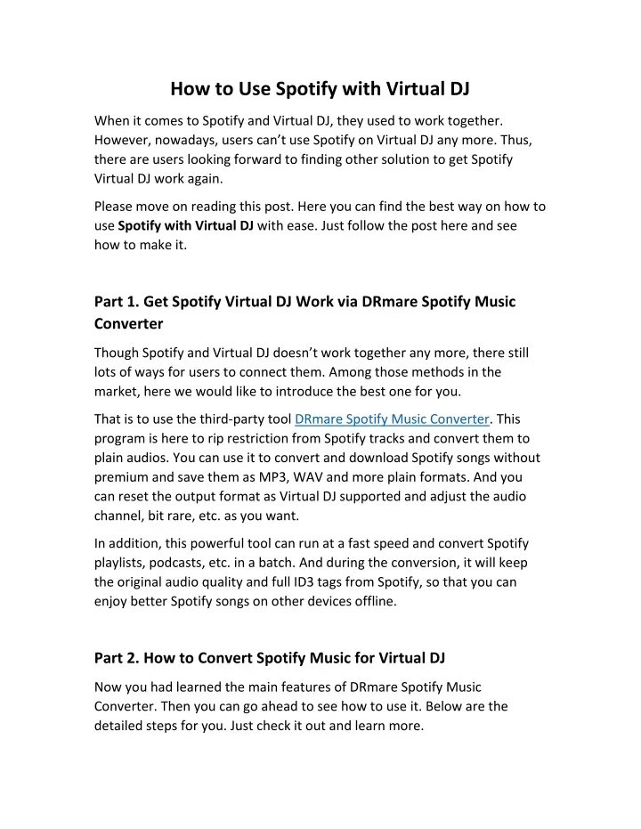 how to use spotify with virtual dj