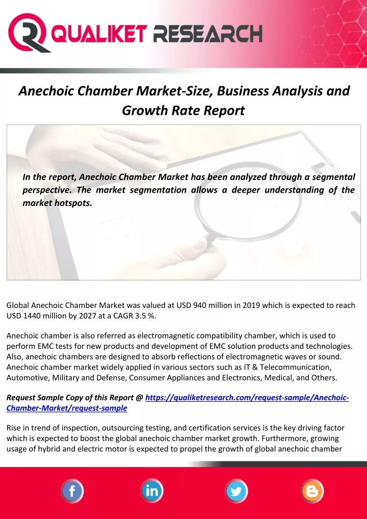 anechoic chamber market size business analysis