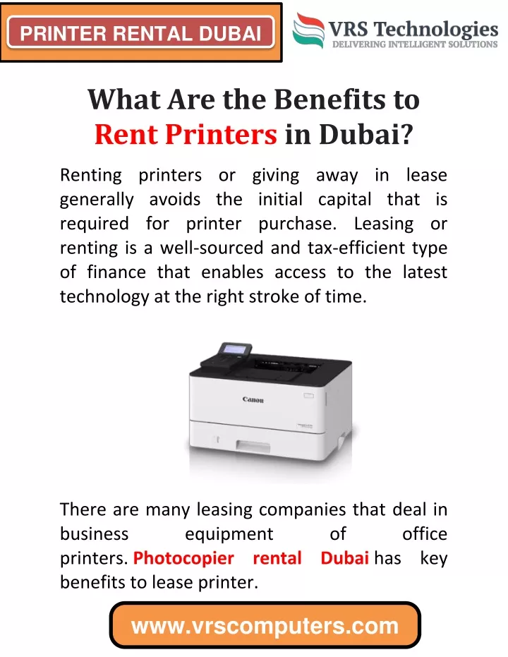 printer rental dubai