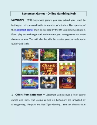 Lottomart Games - Online Gambling Hub