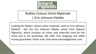 rublev colours artist materials eric johnson