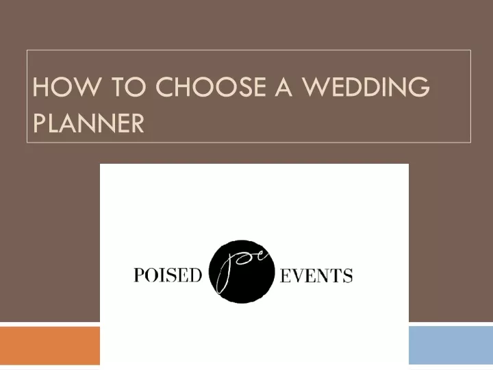 how to choose a wedding planner