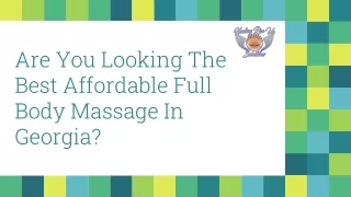 Are You Looking The Best Affordable Full Body Massage In Georgia?