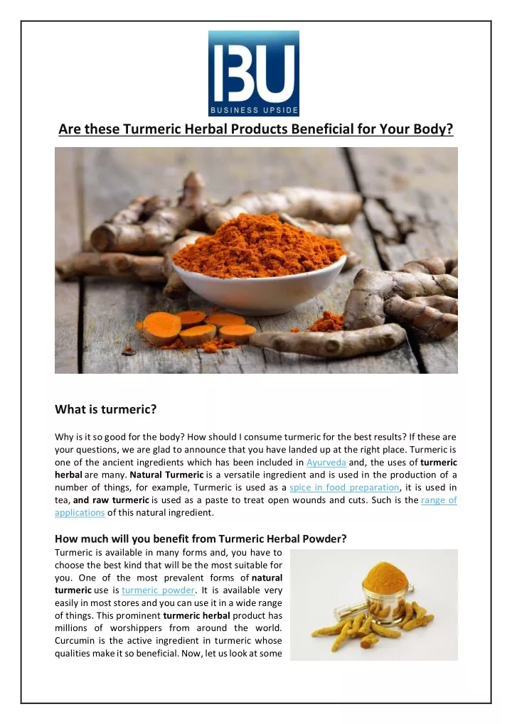 are these turmeric herbal products beneficial