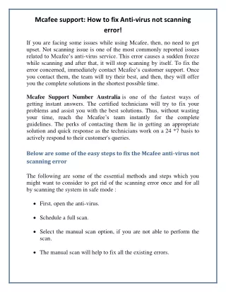 mcafee support how to fix anti virus not scanning