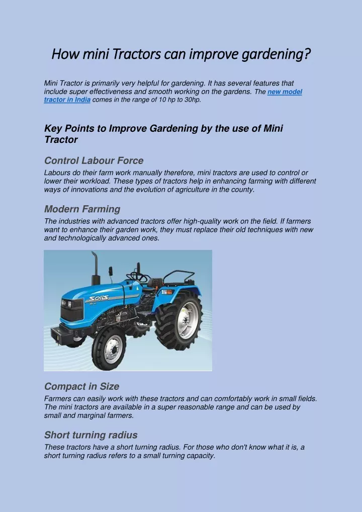 how mini tractors can improve gardening how mini