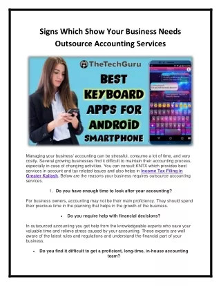 Signs showing the needs of your business Outsource Accounting Services
