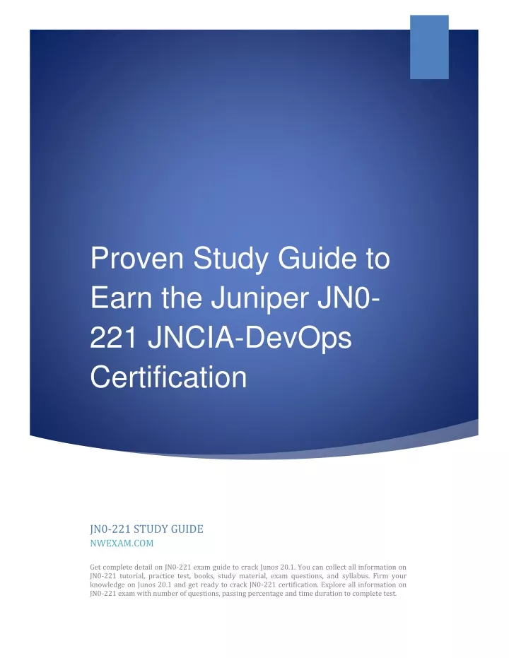 proven study guide to earn the juniper