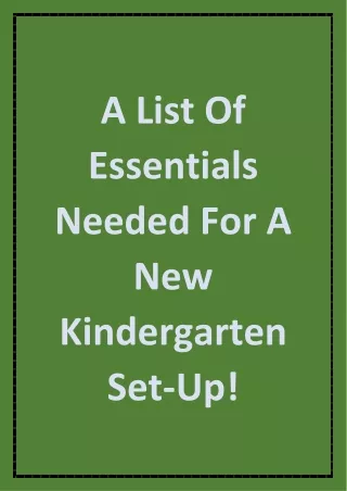 a list of essentials needed