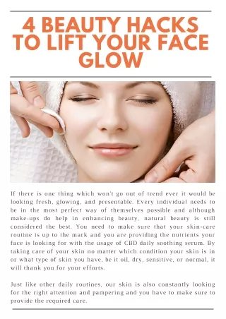 4 Beauty Hacks To Lift Your Face Glow