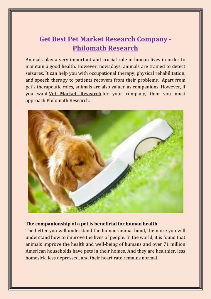 get best pet market research company philomath