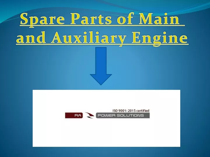 spare parts of main and auxiliary engine