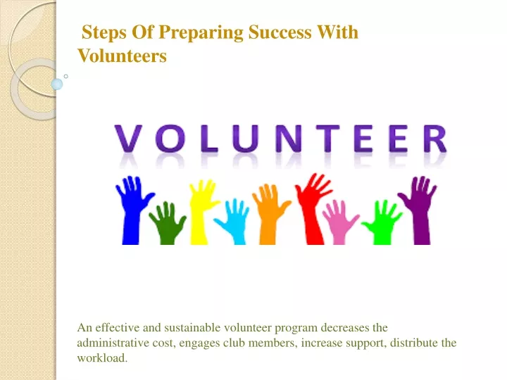 steps of preparing success with volunteers