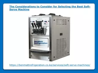 the considerations to consider for selecting