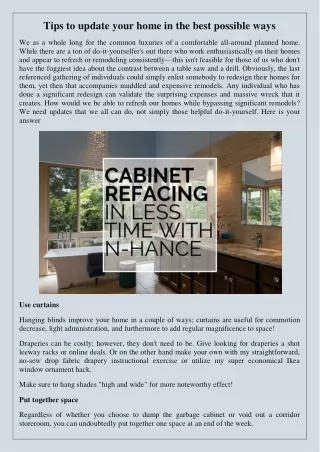tips to update your home in the best possible ways