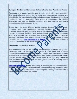 surrogacy the easy and convenient method