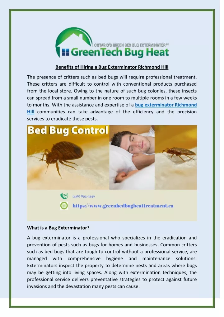 benefits of hiring a bug exterminator richmond
