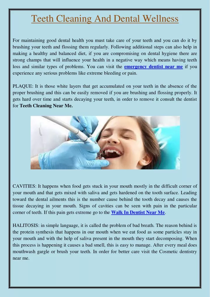 teeth cleaning and dental wellness