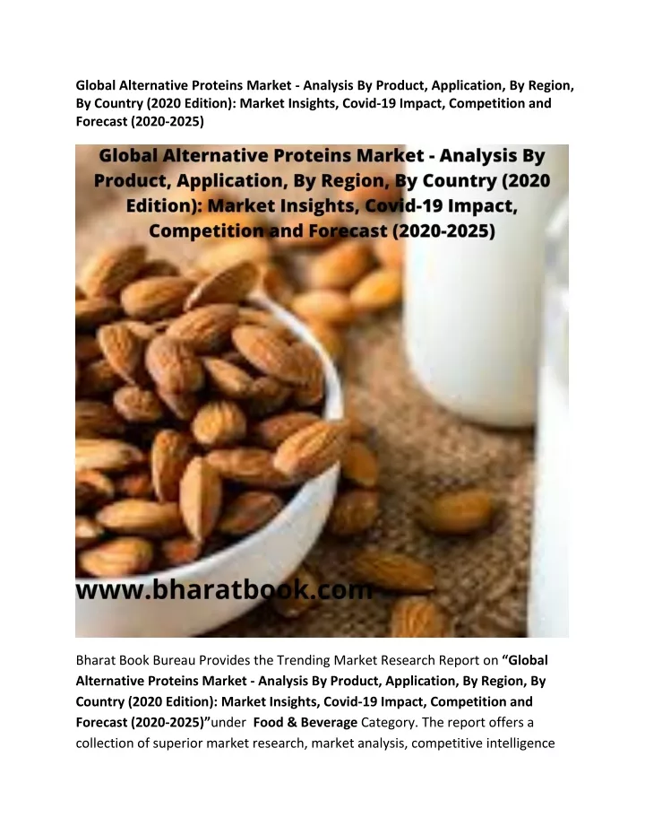 global alternative proteins market analysis