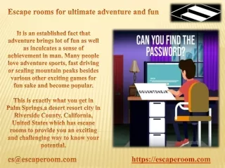 Escape rooms for ultimate adventure and fun