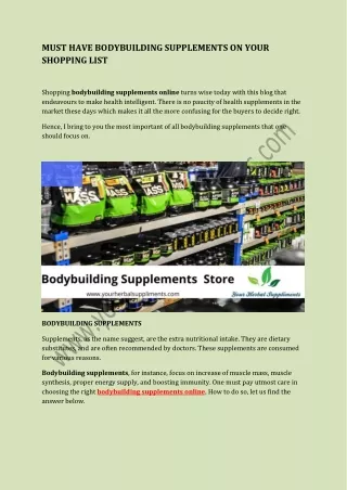 must have bodybuilding supplements on your
