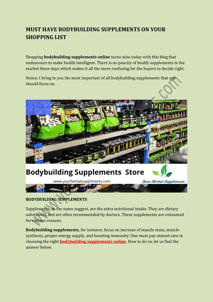 must have bodybuilding supplements on your