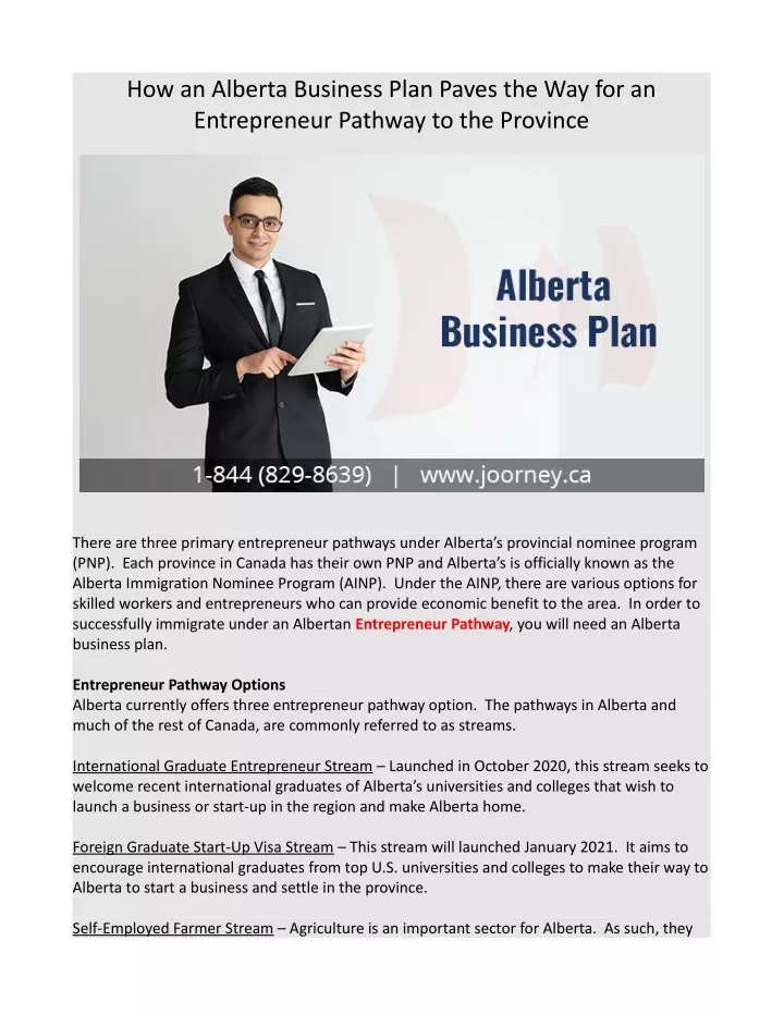 how an alberta business plan paves