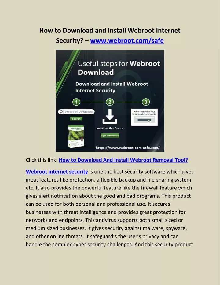 how to download and install webroot internet